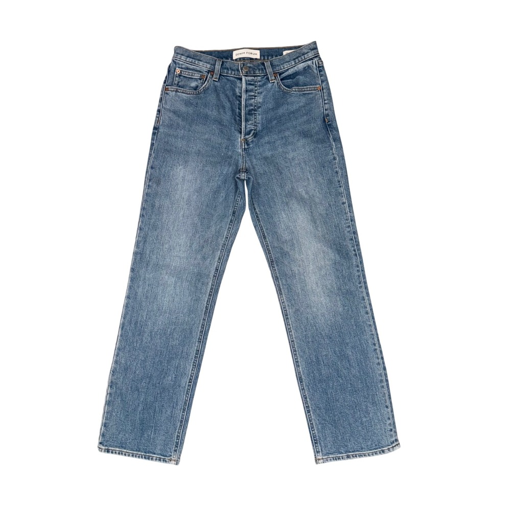 Denim Forum The Arlo High Rise Straight Jeans Minimalist Aritzia 27 Blue